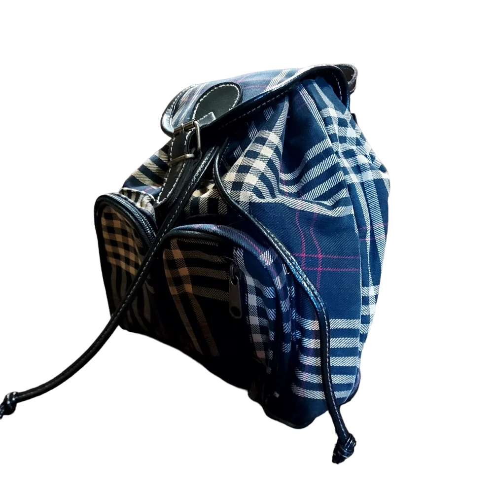 Vtg mini backpack Plaid 90s 100% Cotton clueless nostalgic dimensions 11